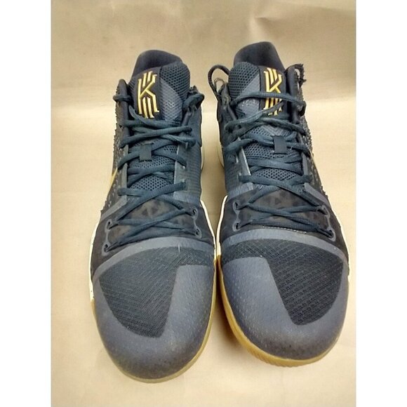 NIKE KYRIE 3 OBSIDIAN METALLIC GOLD BLUE SUMMIT Mens 12.5 852395-400 Sneakers - Picture 2 of 12